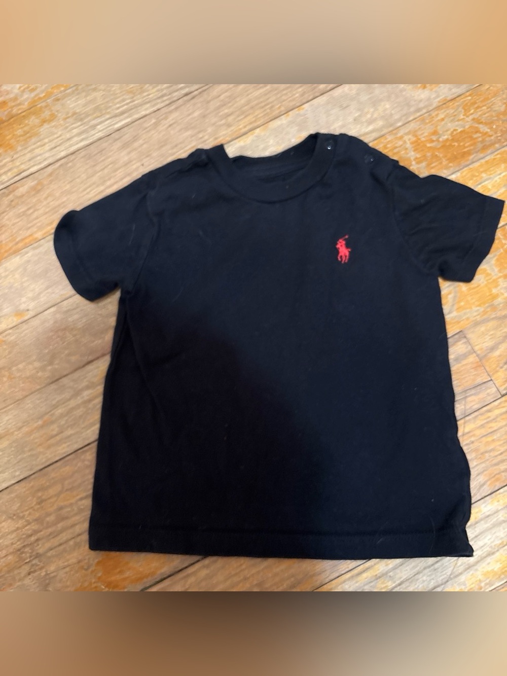 Polo by Ralph Lauren Black Short Sleeve Tee with Red Pony - Kids